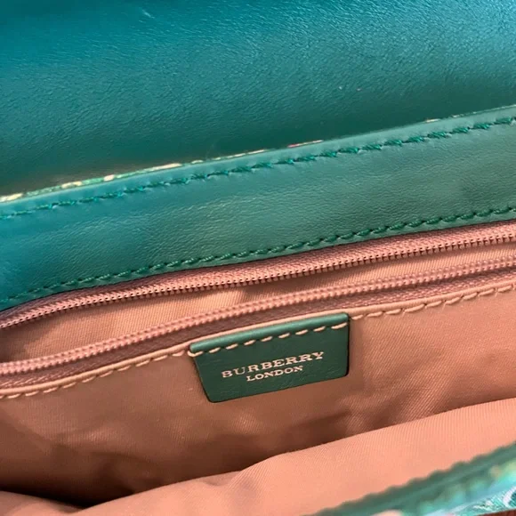 Burberry London Green and Pink Floral Wristlet - Picture 6 of 6